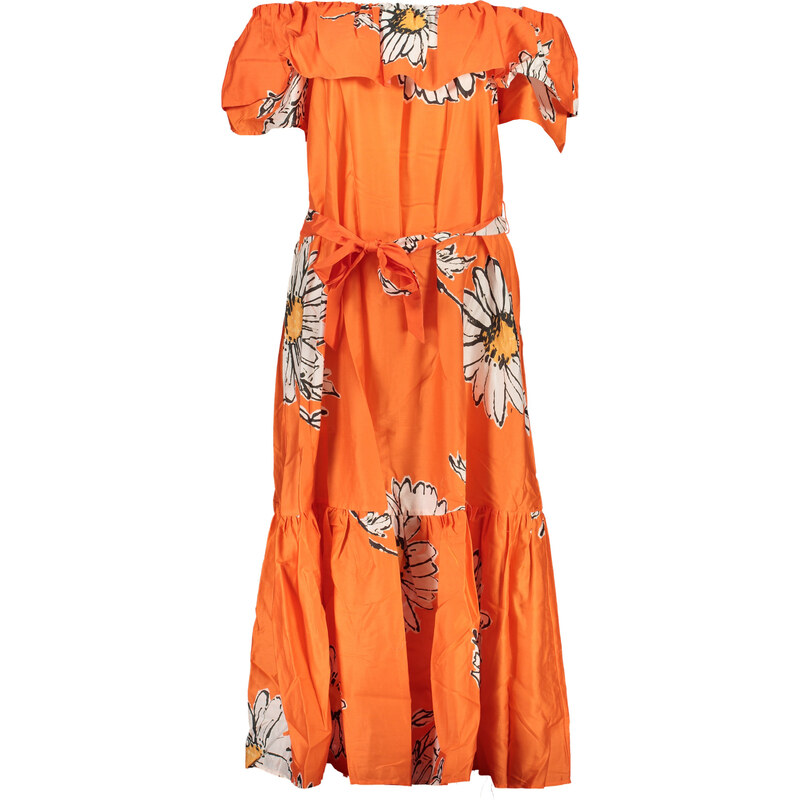 Oranžové dámské květované midišaty Desigual Georgeo