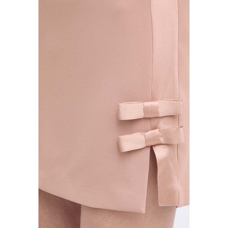 Šaty Elisabetta Franchi béžová barva, mini, AB65042E2
