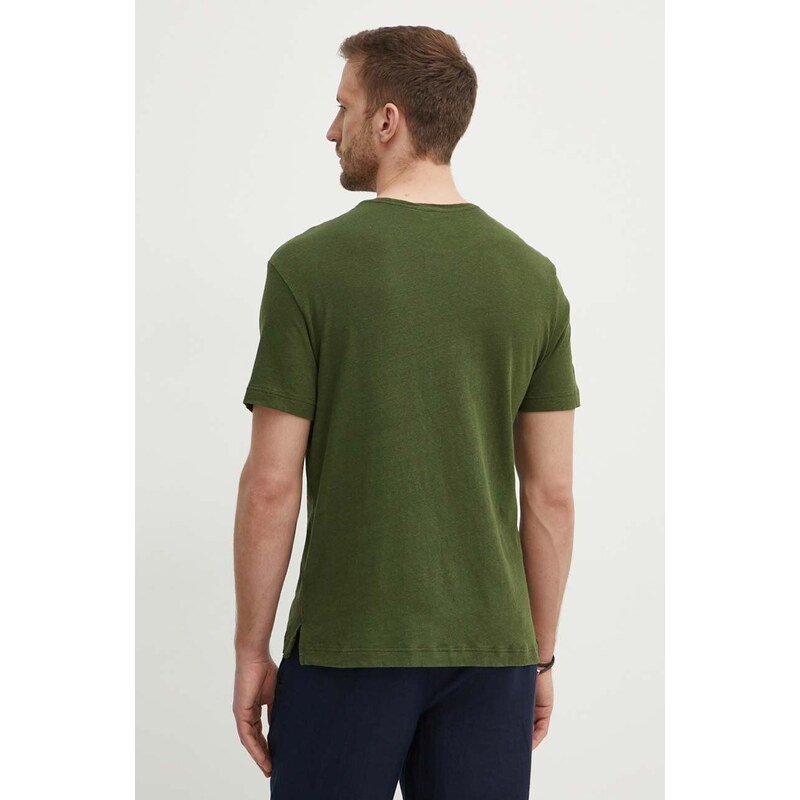 Plátěné tričko United Colors of Benetton zelená barva