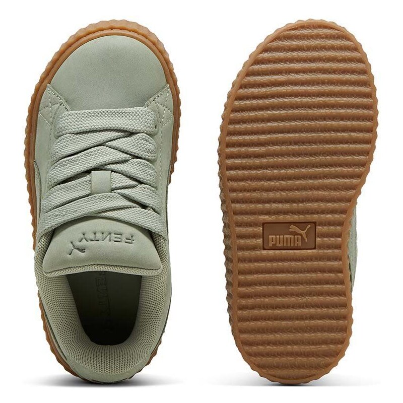 Dětské nubukové sneakers boty Puma CREEPER PHATTY NUBUCK zelená barva, 39986702