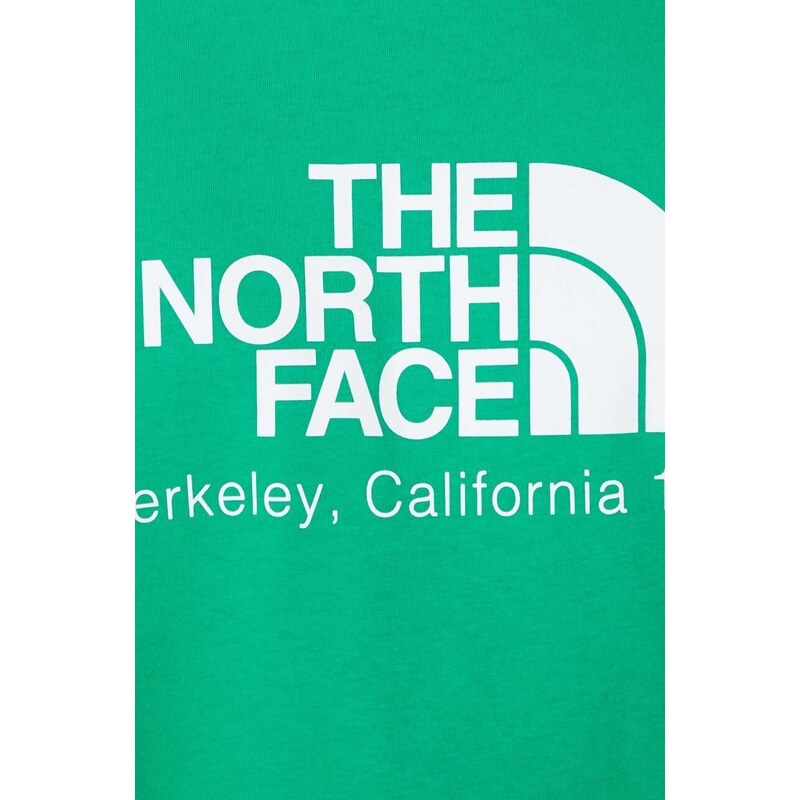 Bavlněné tričko The North Face M Berkeley California S/S Tee zelená barva, s potiskem, NF0A87U5PO81