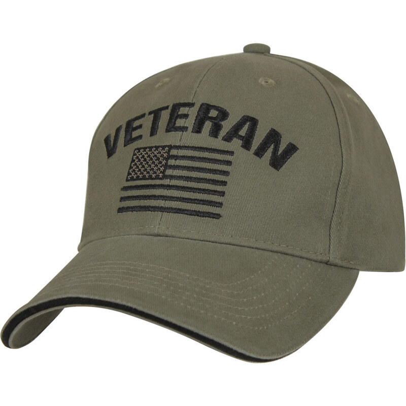ROTHCO Kšiltovka Vintage Veteran s US vlajkou zelená