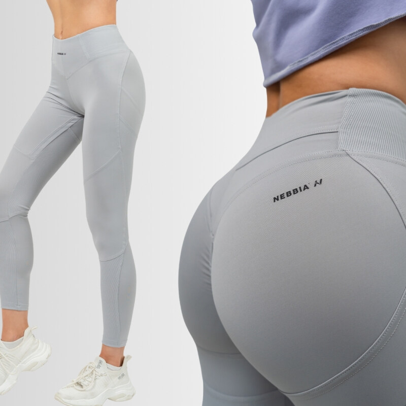 NEBBIA - Tvarující legíny s vysokým pasem GLUTE PUMP 247 (light grey)