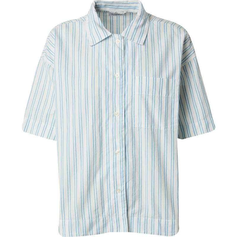 KnowledgeCotton Apparel Halenka azurová / bílá 92367198
