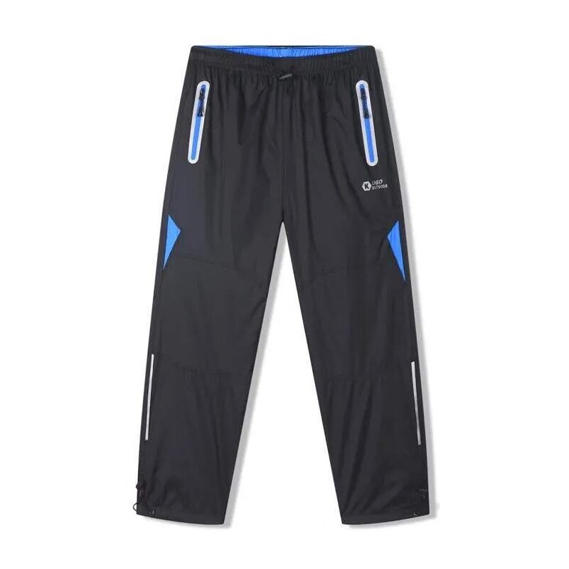 Chlapecké šusťákové kalhoty Kugo SK7752, černé / modrý zip, vel.