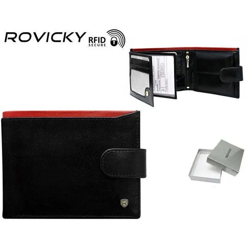 Černá kožená peněženka Rovicky