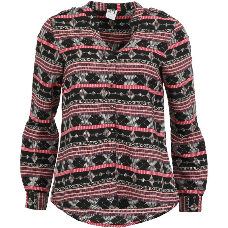Černo-růžová košile s aztéckým vzorem Vero Moda Amsterdam