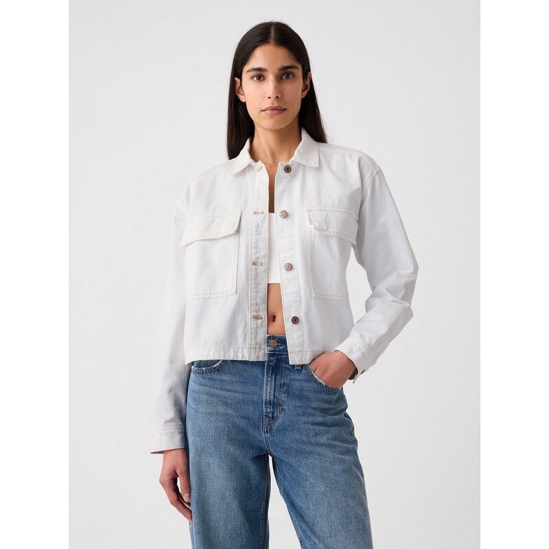 GAP Dámská Džínová košilová crop bunda 404479-00