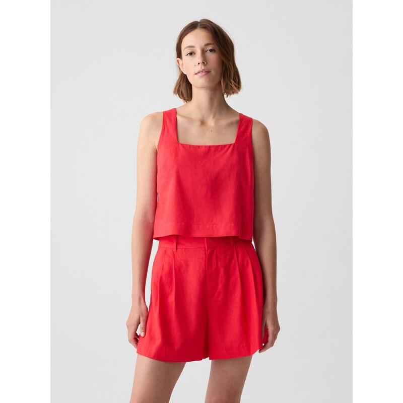GAP Dámské Lněný crop top 417117-02