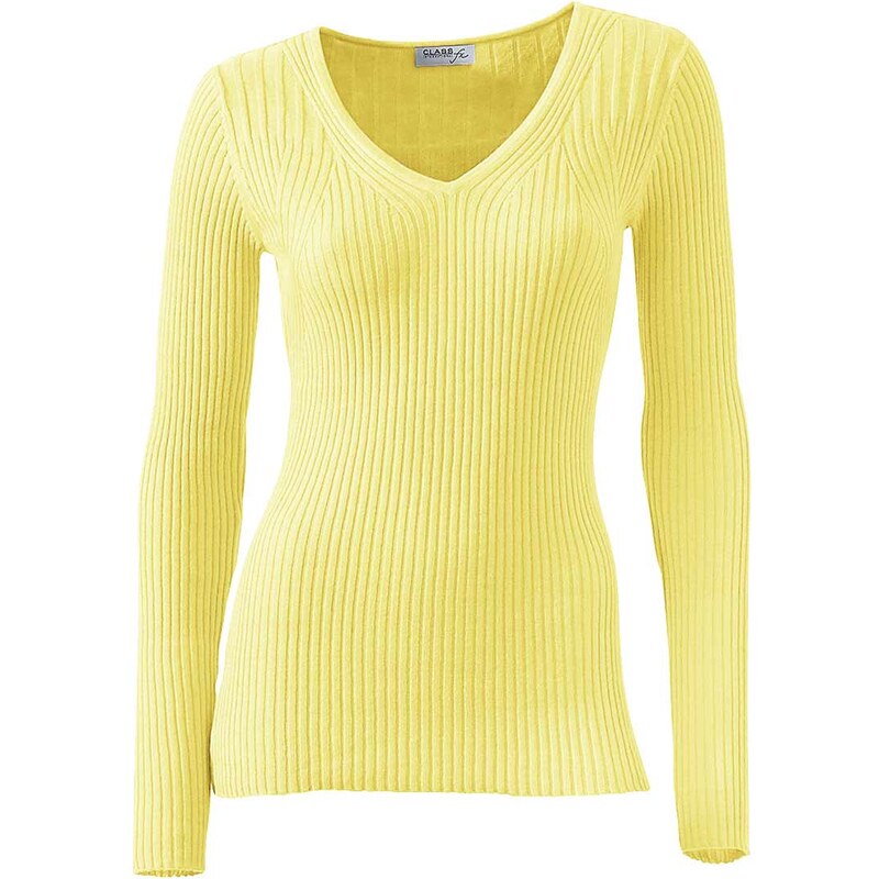 Dámský zeštíhlující svetr s hedvábím CLASS INTERNATIONAL, svetr v barvě žluté