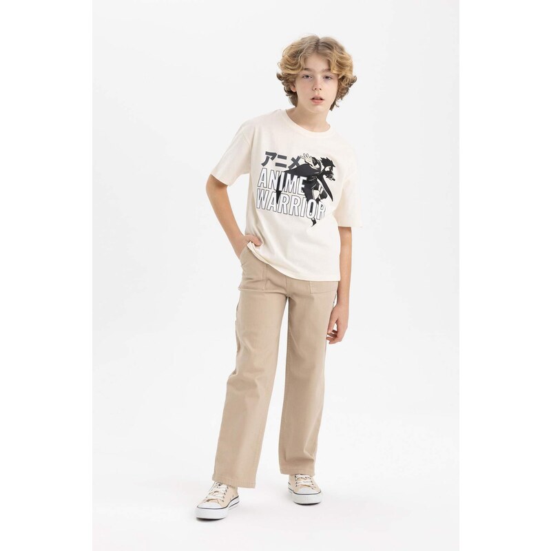 DEFACTO Boy Oversize Fit Crew Neck Printed T-Shirt