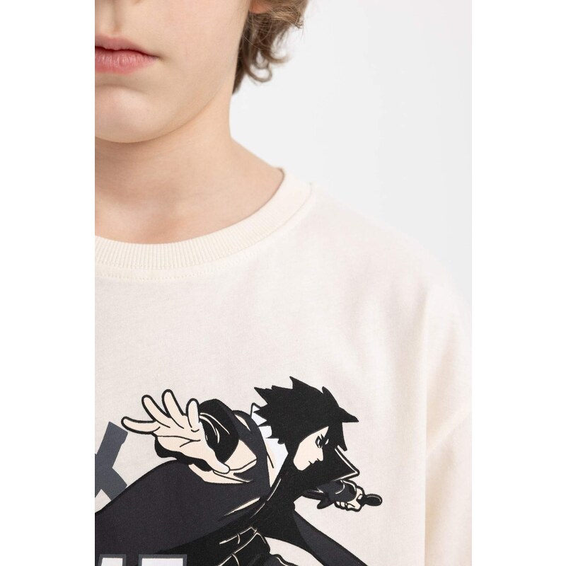 DEFACTO Boy Oversize Fit Crew Neck Printed T-Shirt