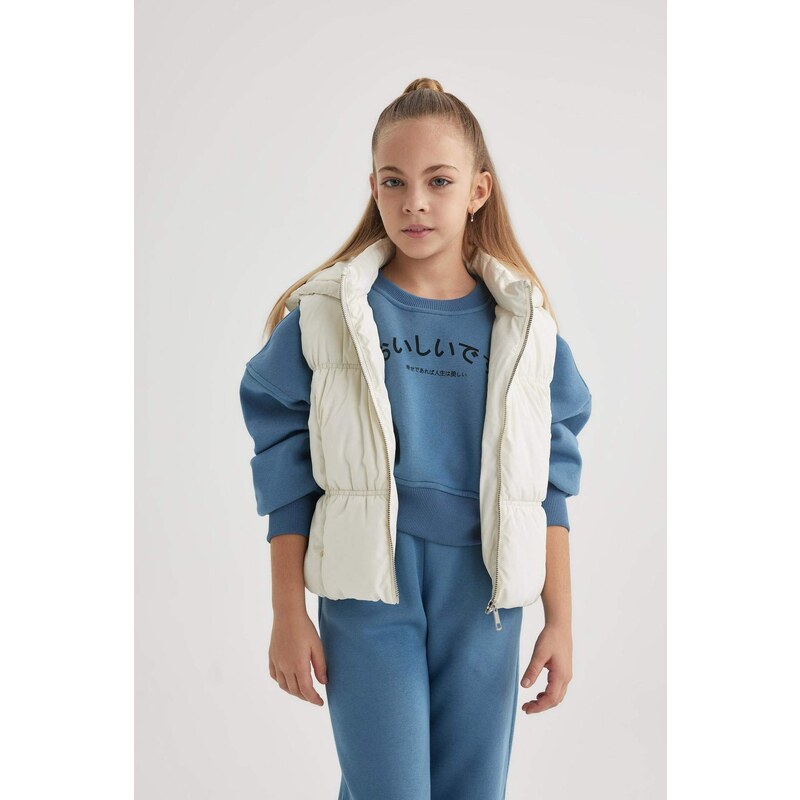 DEFACTO Girl Hooded Water Repellent Vest