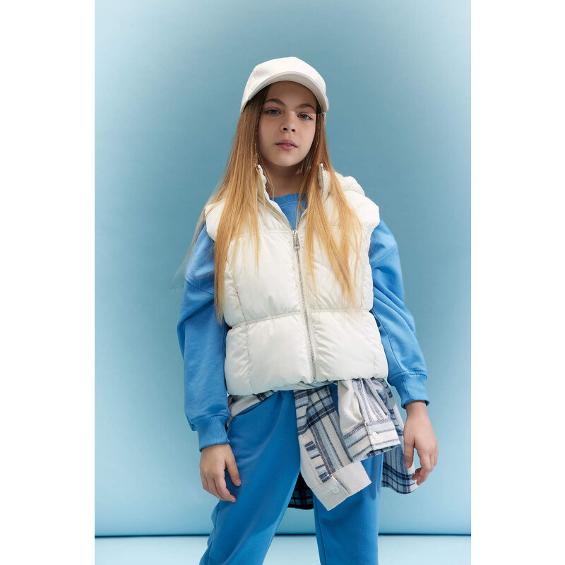 DEFACTO Girl Hooded Water Repellent Vest