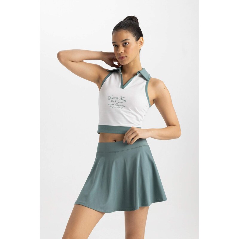 DEFACTO Crop Top Polo Collar Sleeveless Undershirt