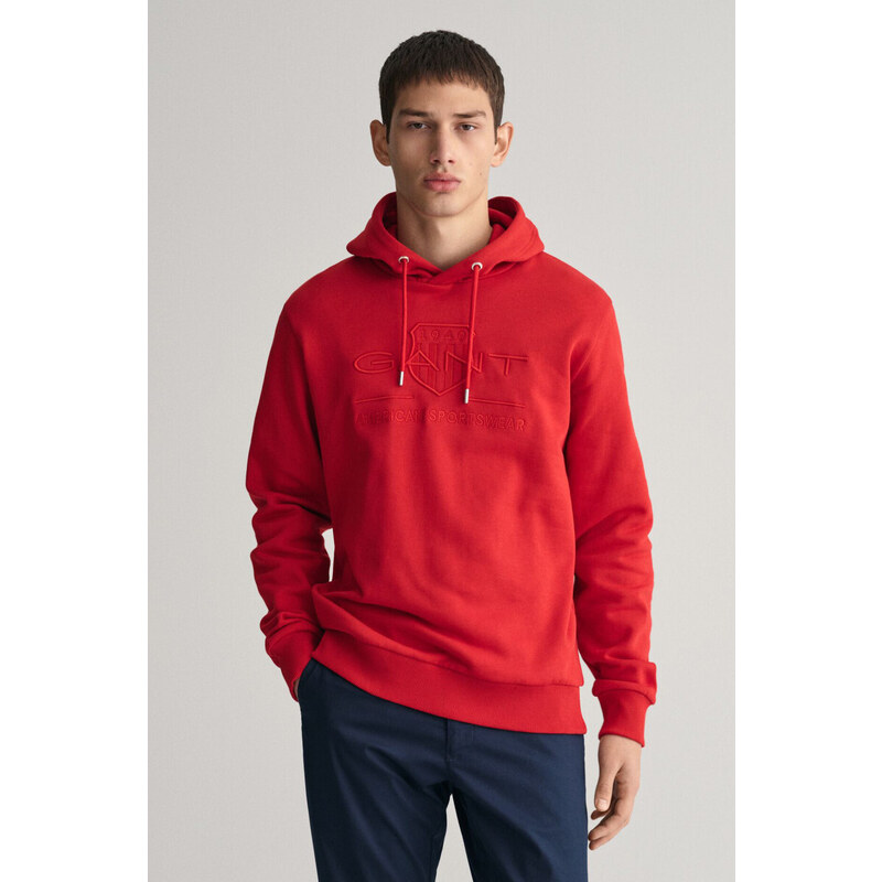 MIKINA GANT REG TONAL SHIELD HOODIE červená M