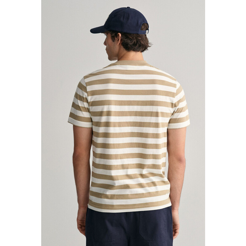 TRIČKO GANT STRIPE SS T-SHIRT hnědá S