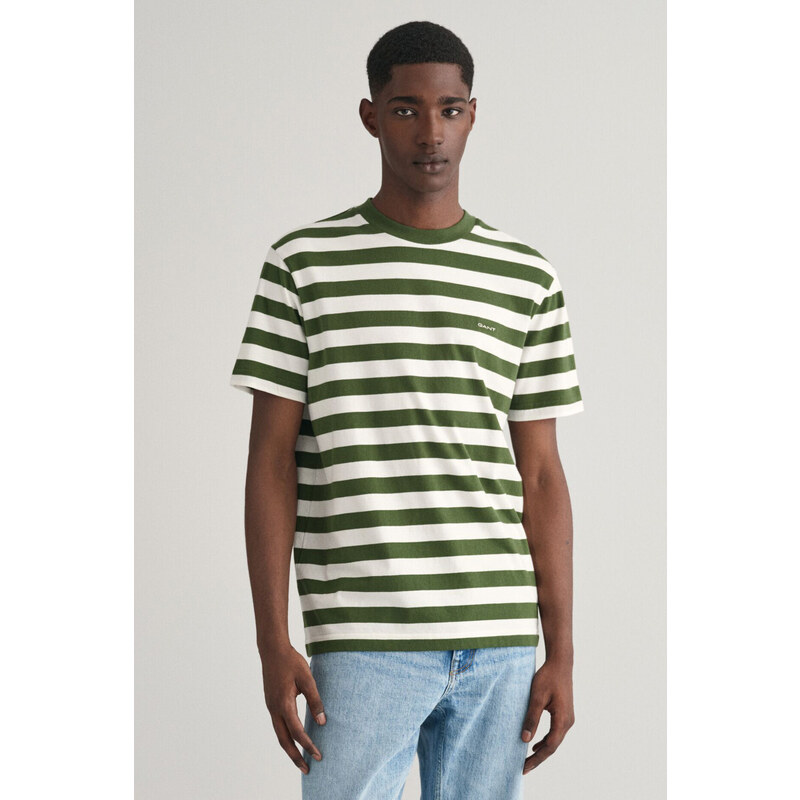 TRIČKO GANT STRIPE SS T-SHIRT zelená M