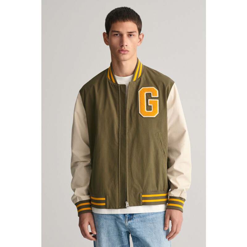 BUNDA GANT LIGHT VARSITY JACKET SOFT OAT