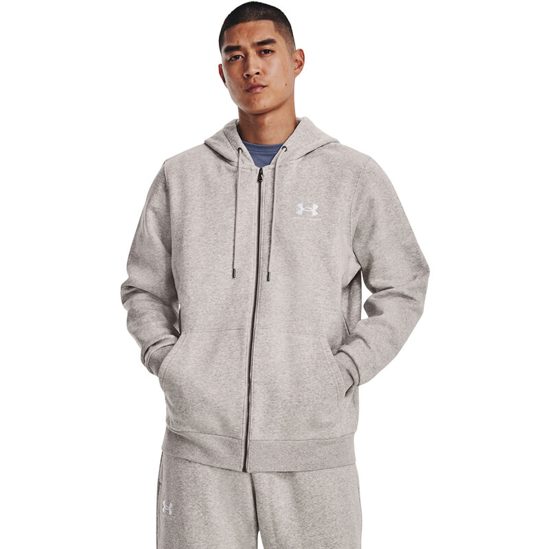 Mikina Under Armour Essential Fleece Fz Hood Ghost Gray Medium