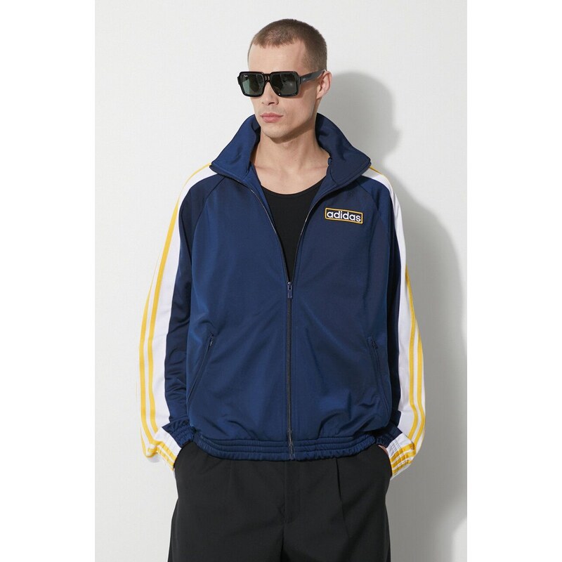 Mikina adidas Originals pánská, tmavomodrá barva, vzorovaná, IU2363