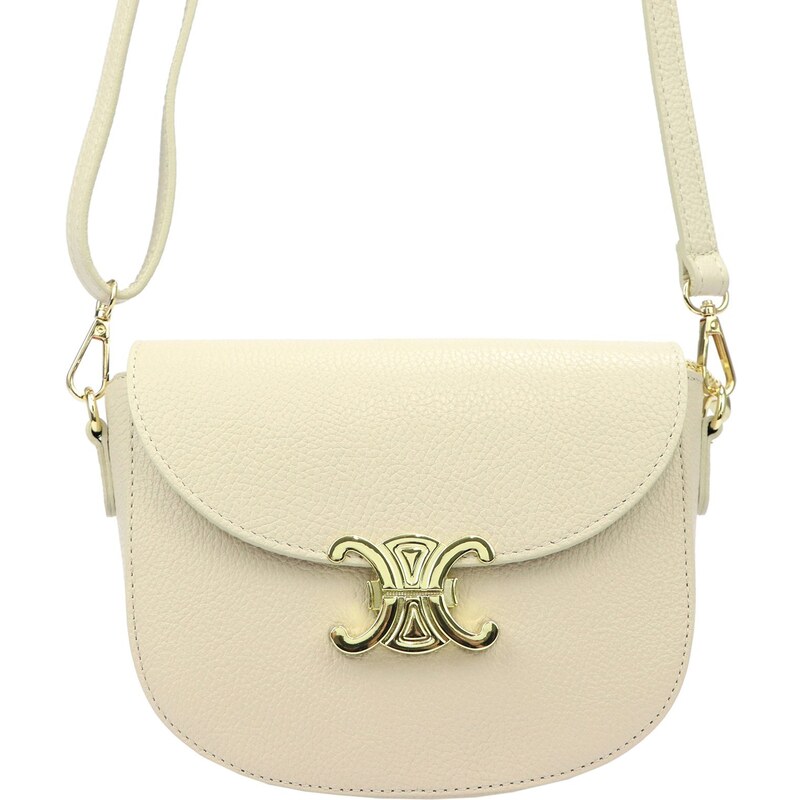 Kožená crossbody kabelka Luka 20-065 světle béžová 80589822