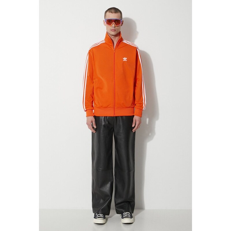 Mikina adidas Originals pánská, oranžová barva, s aplikací, IR9902