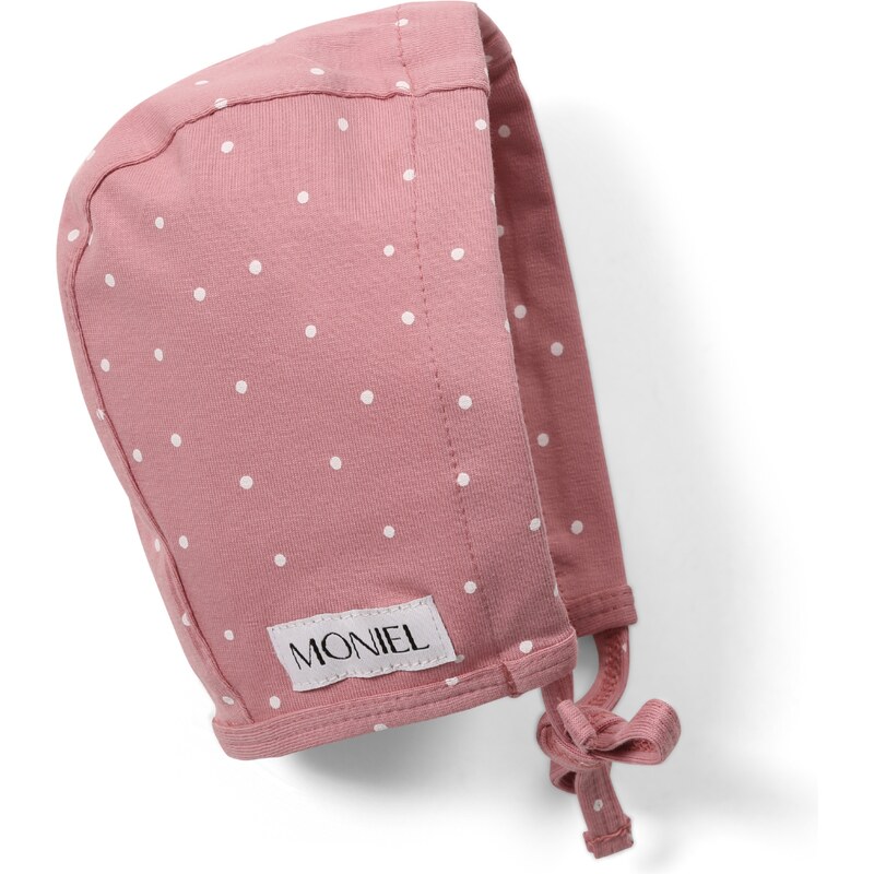 Moniel Dětská rostoucí zavazovací čepice Dots růžová
