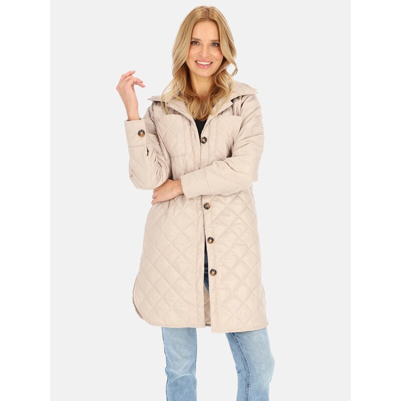 PERSO Womans Womens transitional thin jacket with a hood
