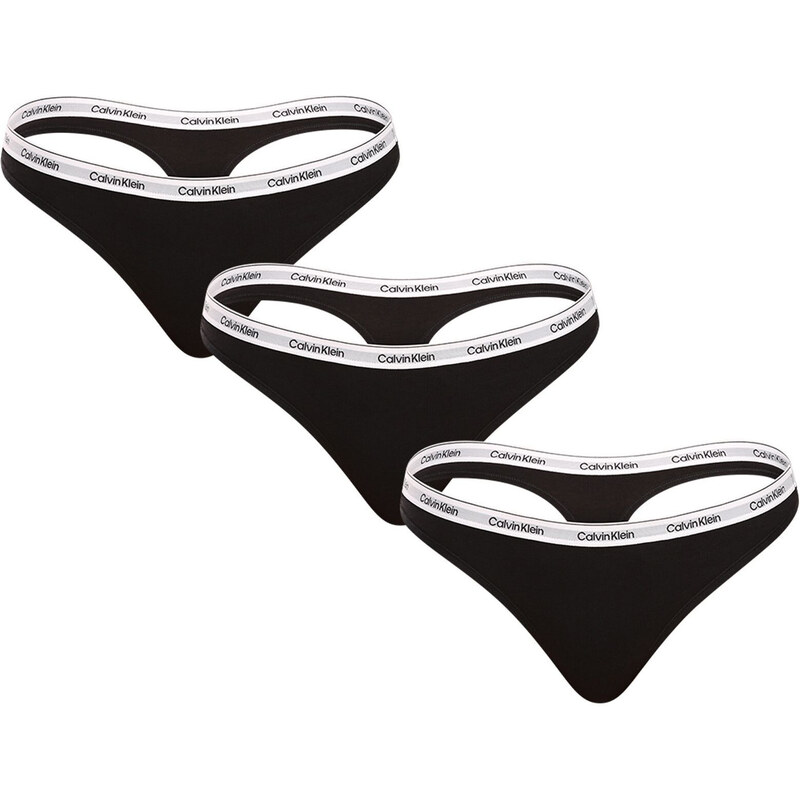 3PACK dámská tanga Calvin Klein černé (QD5209E-UB1) 89803455