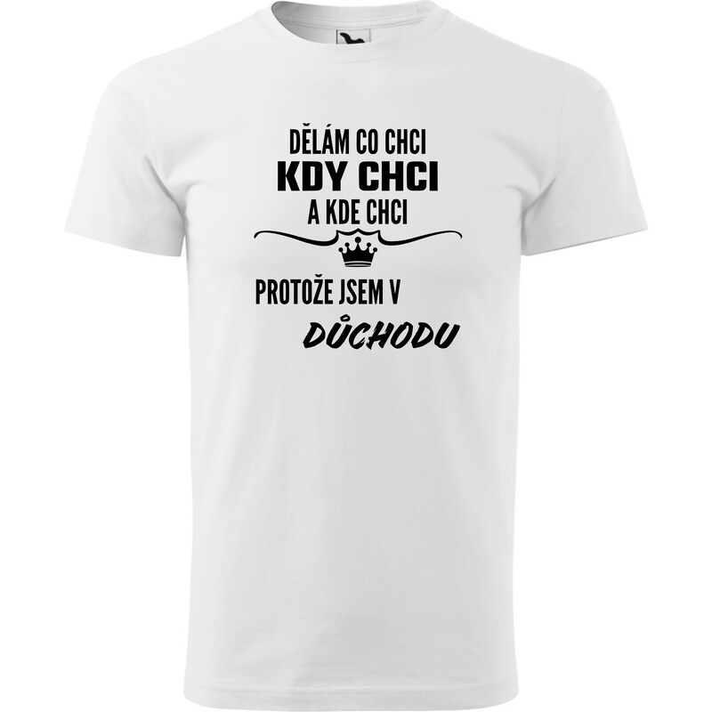 Fenomeno Pánské tričko Dělám co chci důchodce - bílé