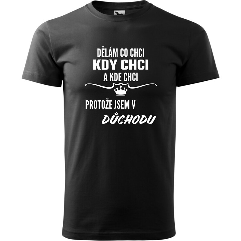 Fenomeno Pánské tričko Dělám co chci důchodce - černé