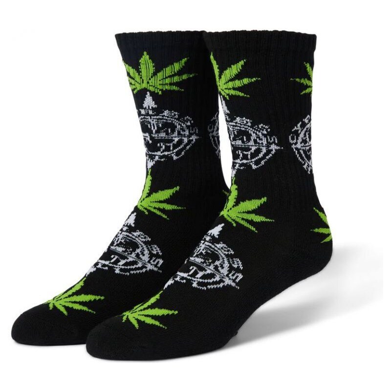 PONOŽKY HUF x Cypress Hill Compass Plant - černá
