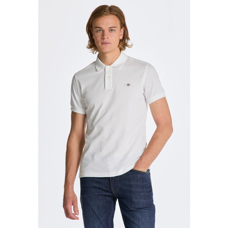 POLOKOŠILE GANT SLIM SHIELD SS PIQUE POLO WHITE