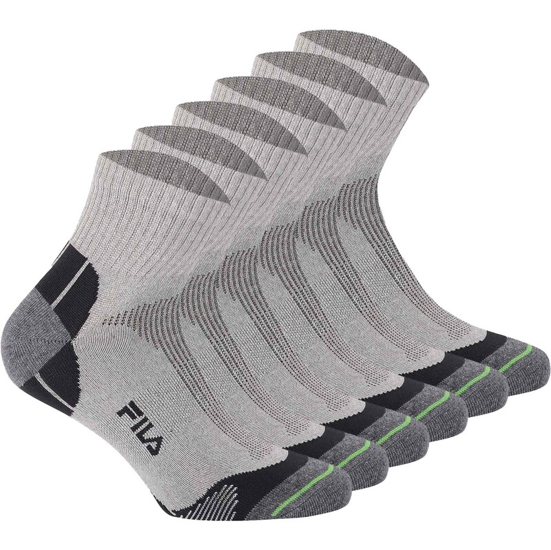 FILA Sportovní ponožky šedá / zelená / černá