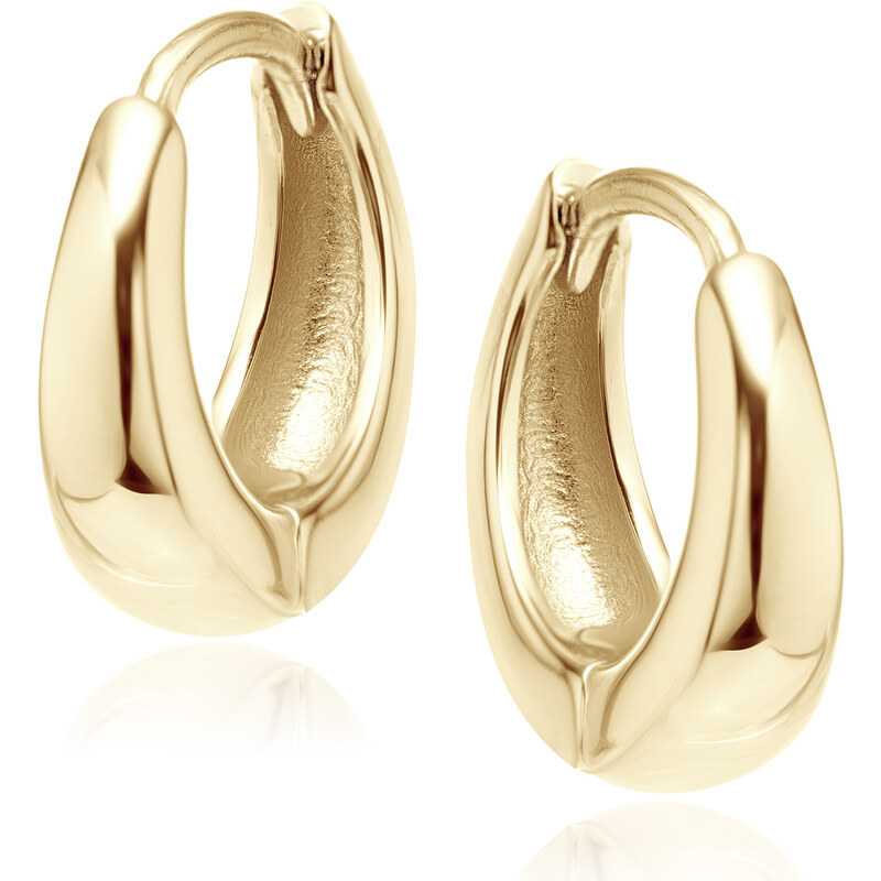 Olivie Stříbrné 14mm náušnice GOLD 8556