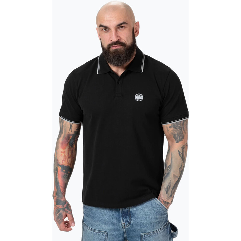 Pánská polokošile Pitbull West Coast Pique Stripes Regular black
