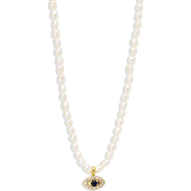 SYLVIENE Pozlacený perličkový náhrdelník MIRACLE Evil Eye 92172917