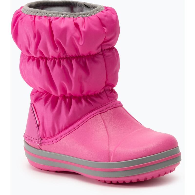 Dětské sněhule Crocs Winter Puff electric pink/light grey