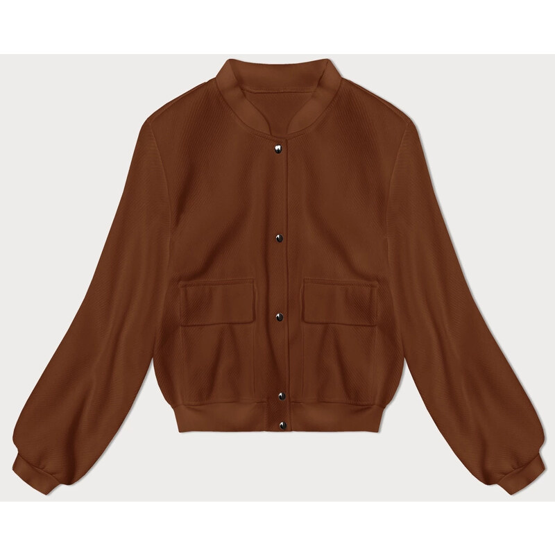 MADE IN ITALY Hnědá vlněná bunda bomber (15687) 92194069