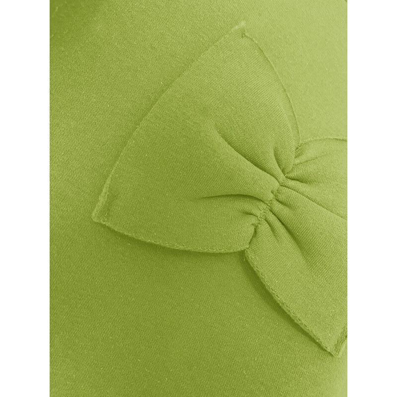 Teplá dámská mikina v barvě s mašlemi model 19742934 - MADE IN