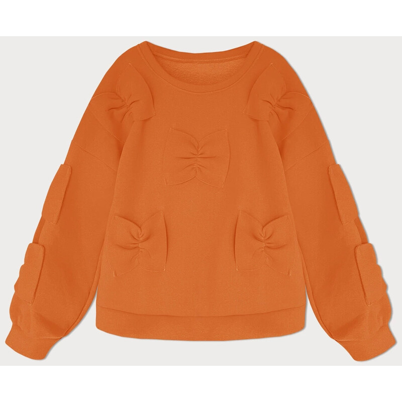 MADE IN ITALY Dámská teplá mikina s mašlemi oranžová (23999) 92194072