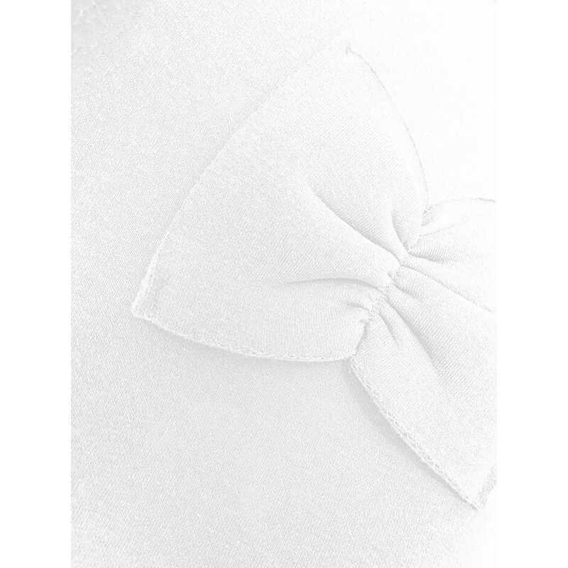 Teplá bílá dámská mikina s mašlemi model 19742942 - MADE IN