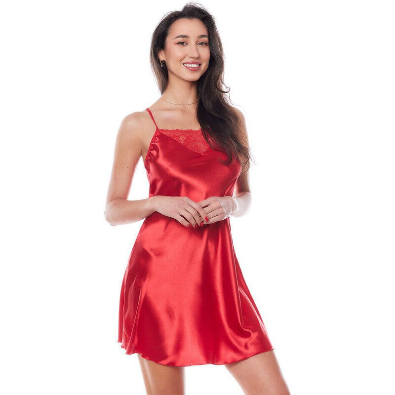 Saténová košilka Edith chemise red 3 - Anais 113452891
