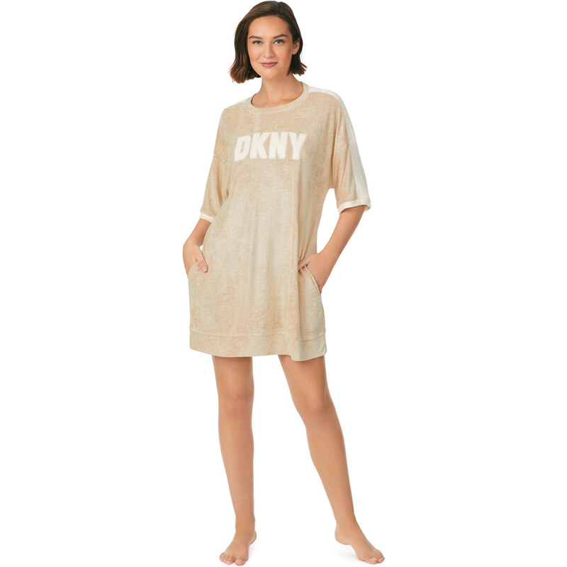 Dámská noční košile YI30013 221 sv. béžová - DKNY