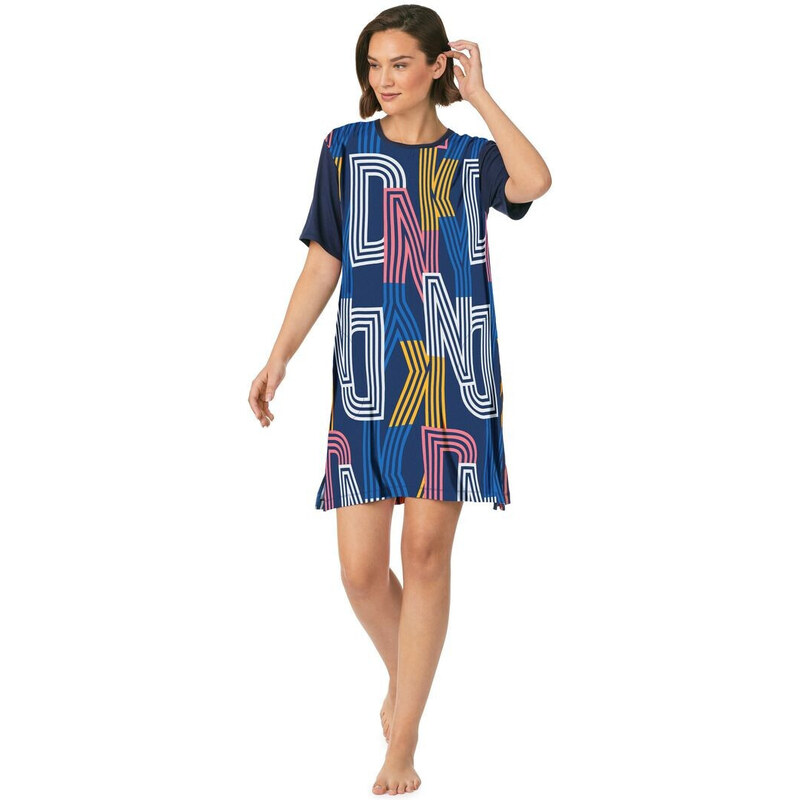 Dámská noční košile YI30014 464 černá s potiskem - DKNY