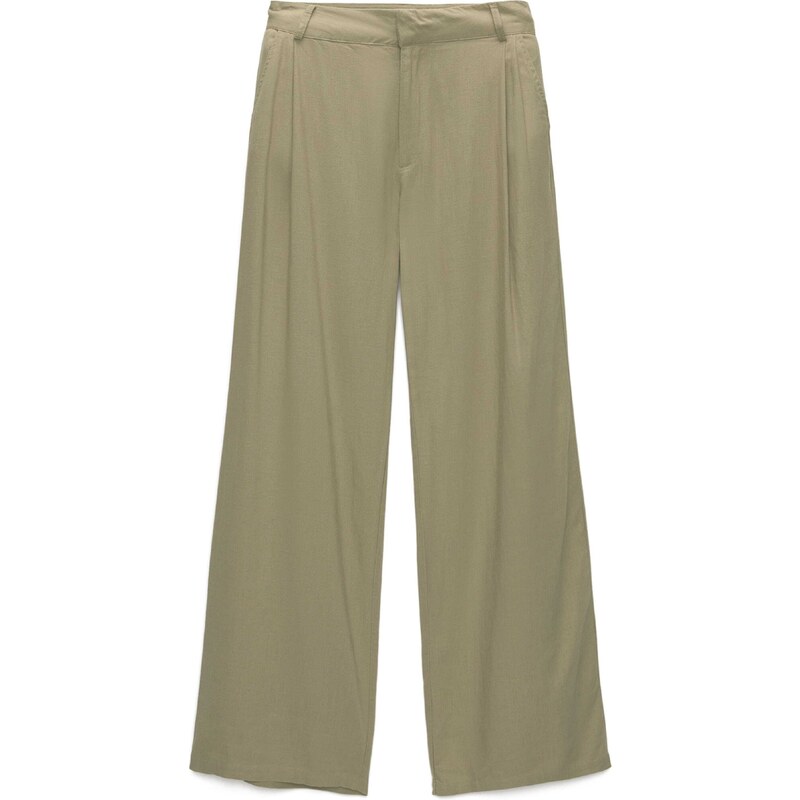 Pull&Bear Kalhoty se sklady v pase khaki