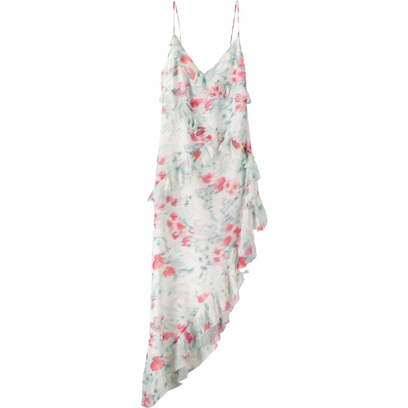 Bershka Letní šaty azurová modrá / světlemodrá / malinová / bílá