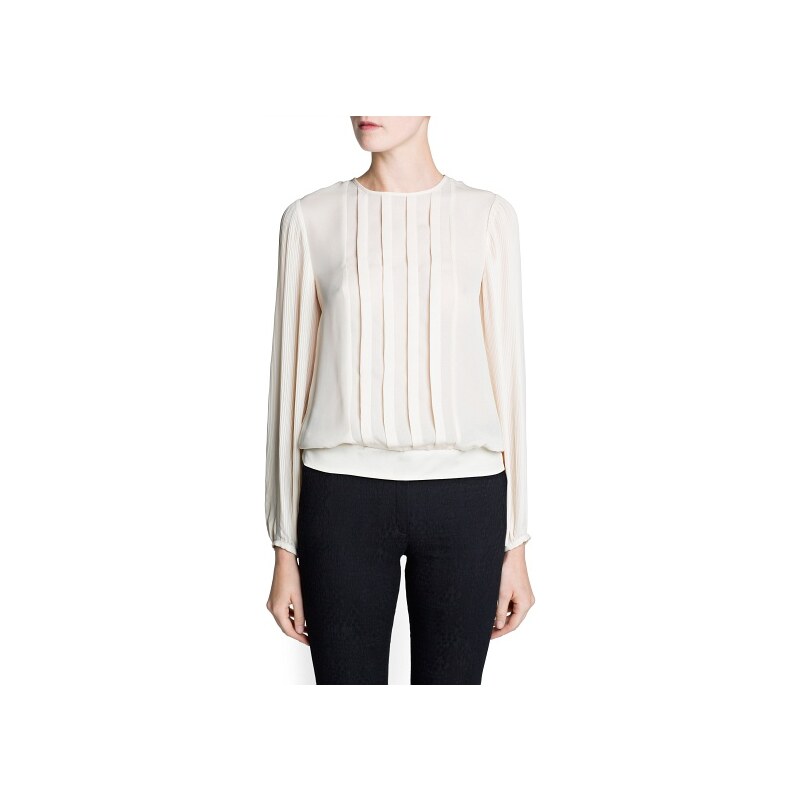 Mango Pleated chiffon blouse