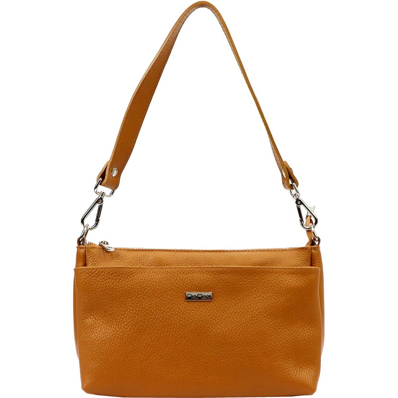 Kožená crossbody kabelka MiaMore 01-016 camel
